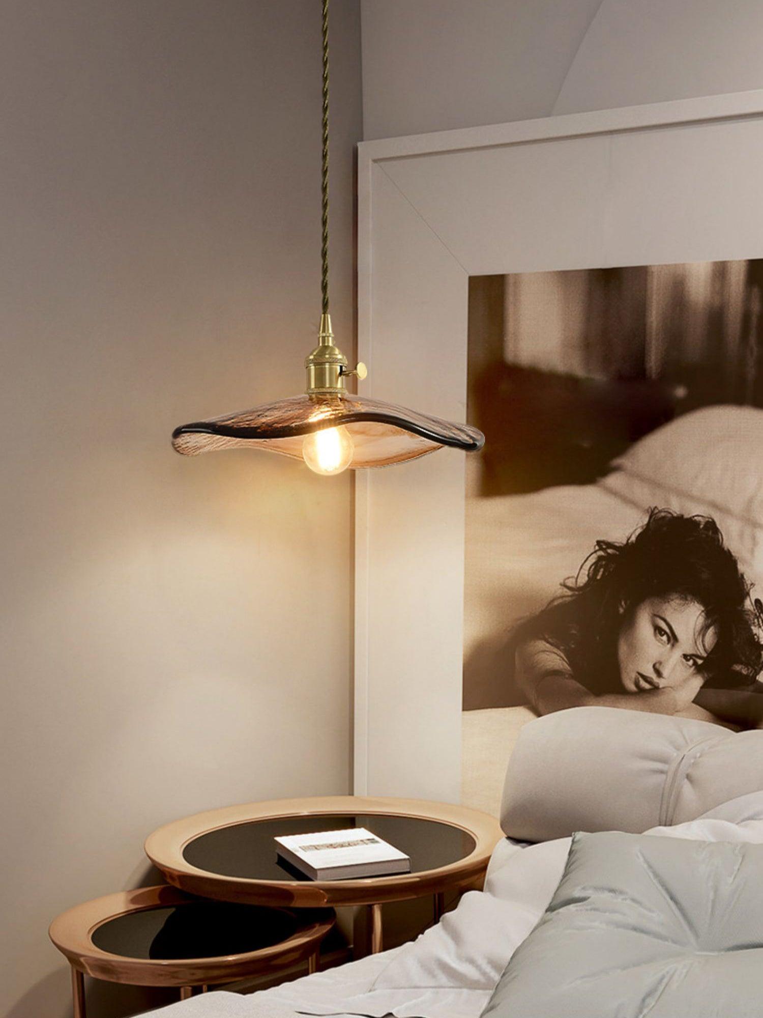 Flower Petal Glass Pendant Swag Light - Blowlighting