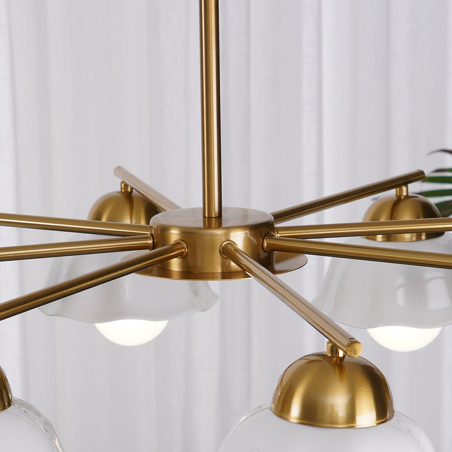 Zasila Nordic Art Flower Shade Metal Ceramics Chandelier - Blowlighting