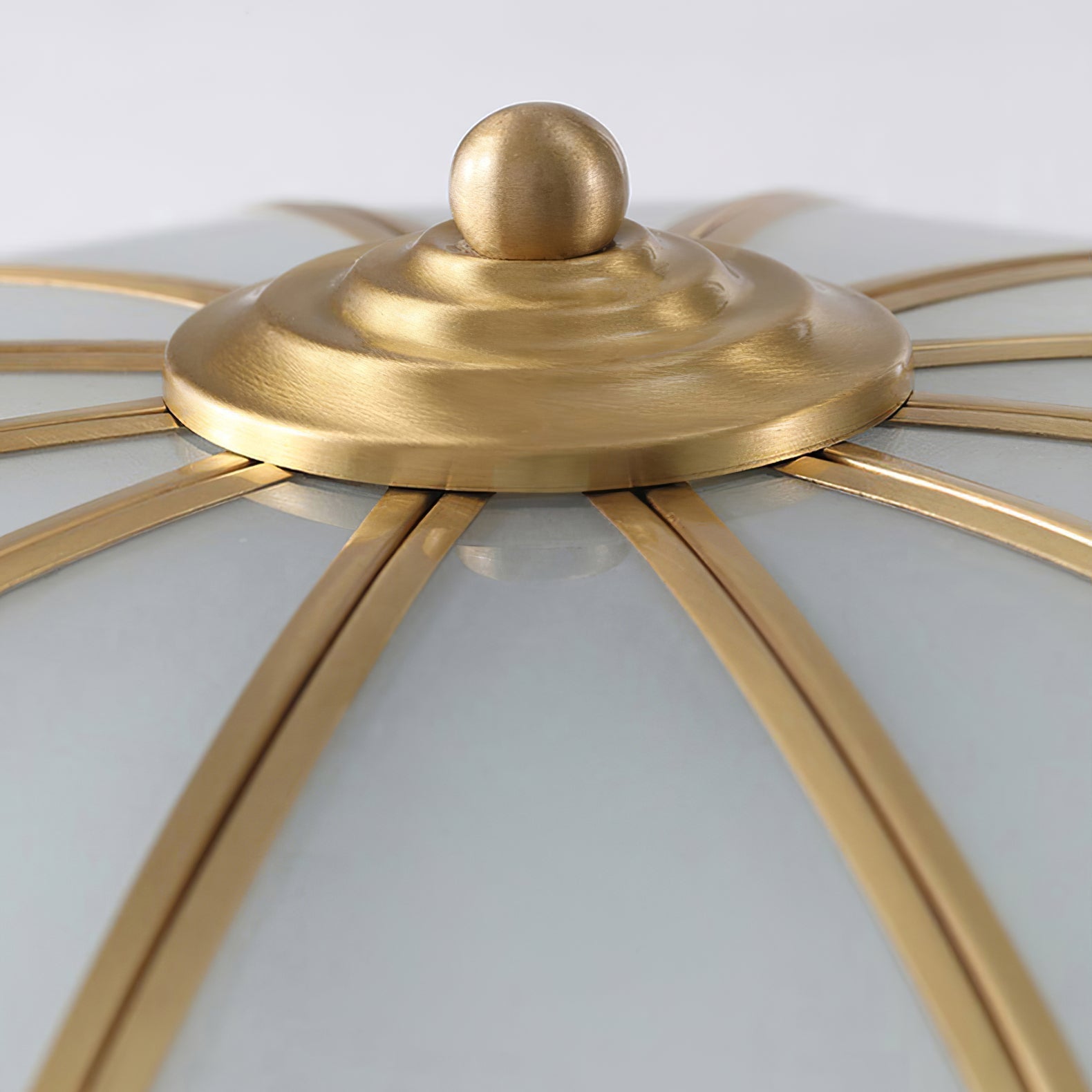 Viraean Modern Minimalist Flower Shape Brass Glass Ceiling Lamp - Lamp Copper