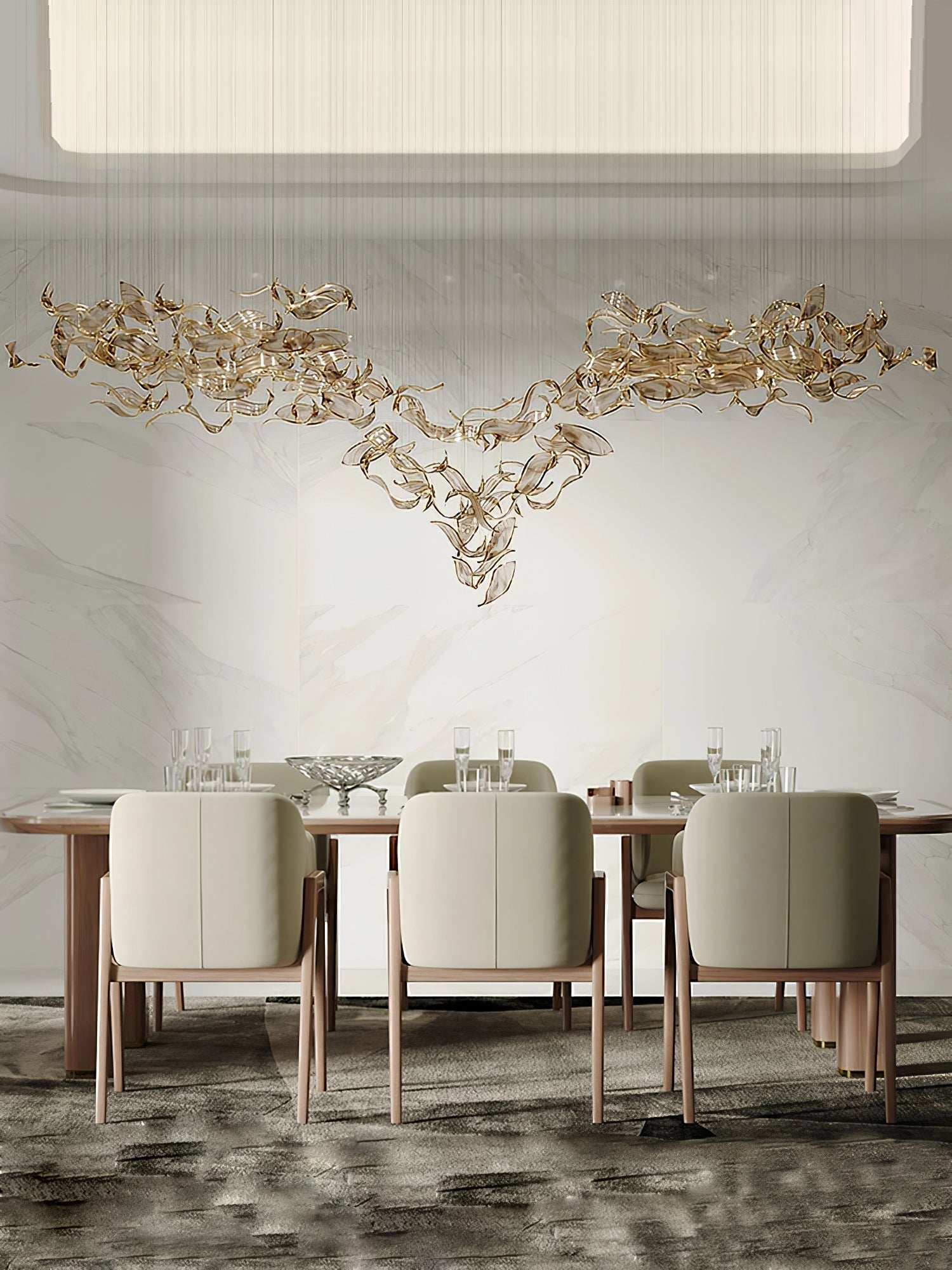 Lustra Chandelier Cascading Leaf Luxe - Blowlighting