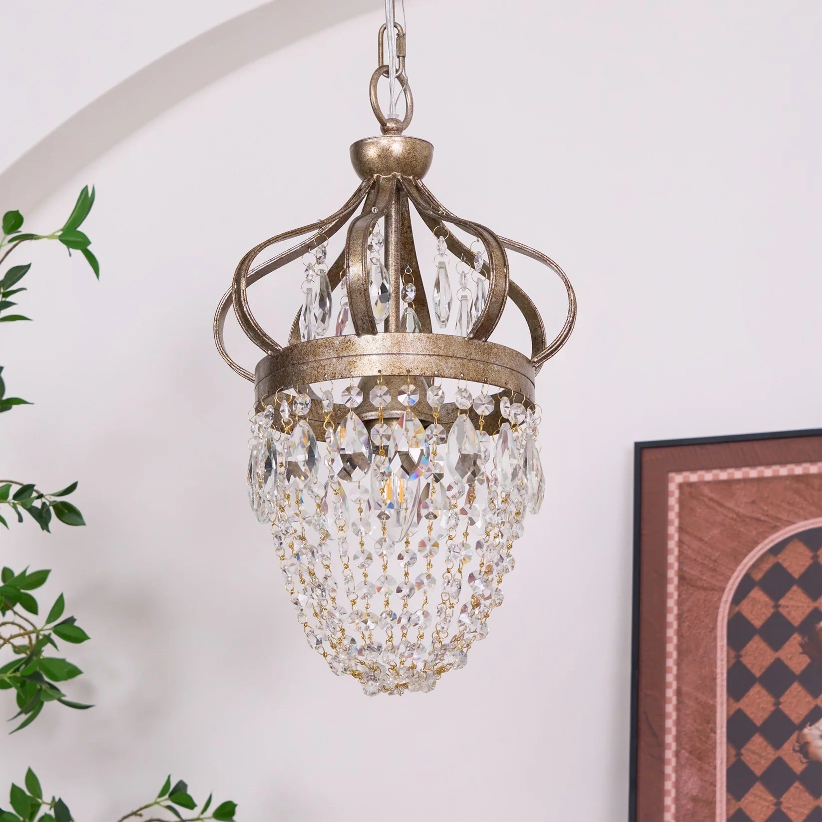 Kristy Nordic Crystal Metal Silver Gold Pendant Light Dining Room Bedroom