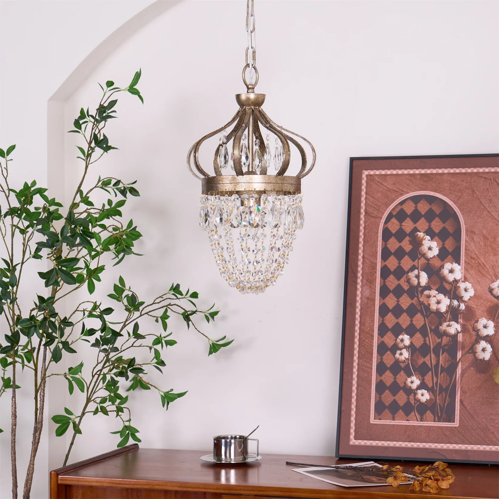 Kristy Nordic Crystal Metal Silver Gold Pendant Light Dining Room Bedroom
