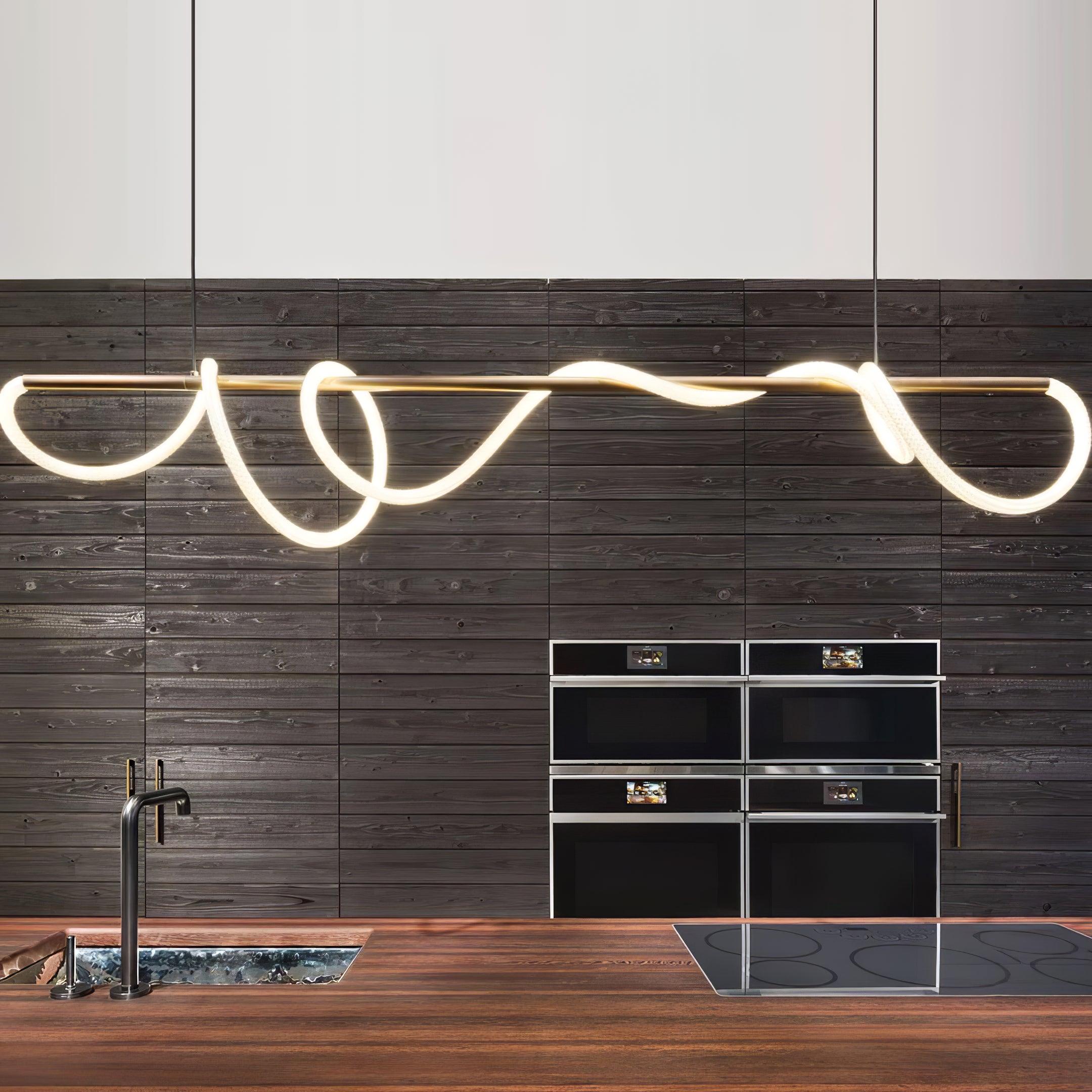 Lustra Chandelier Flexible Silicone Curve Modern Elegant - Letslighting