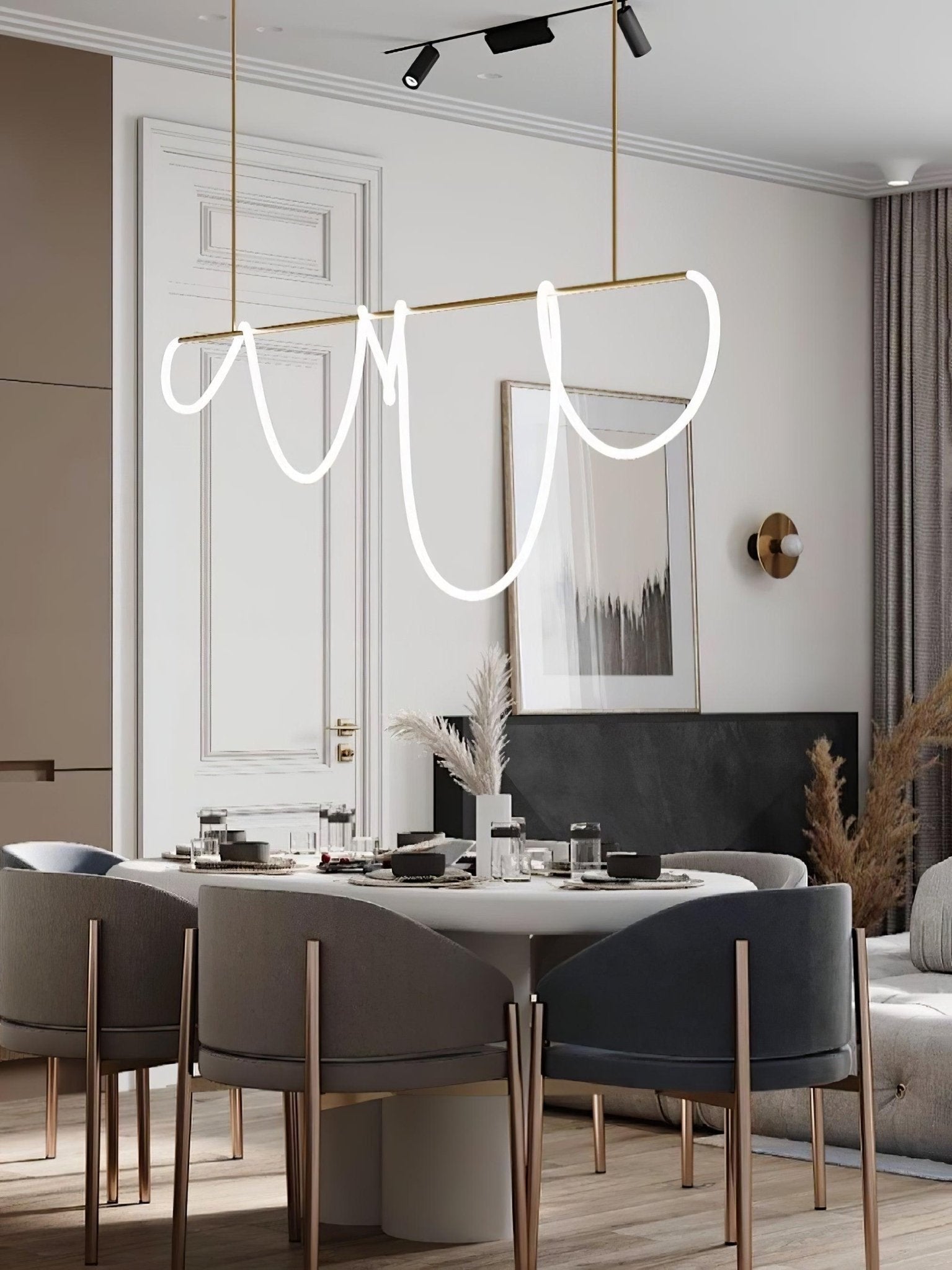 Lustra Chandelier Flexible Silicone Curve Modern Elegant - Letslighting