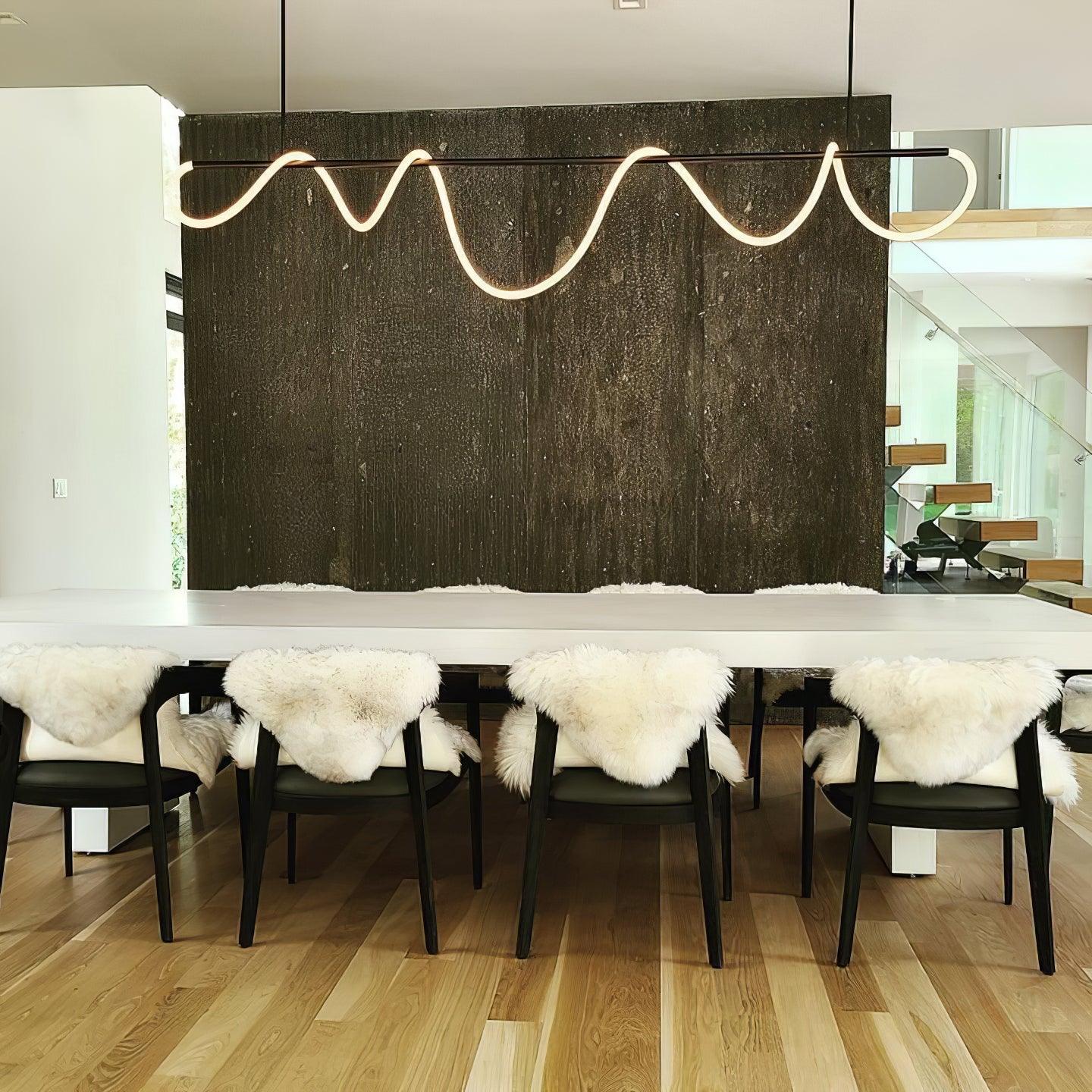 Lustra Chandelier Flexible Silicone Curve Modern Elegant - Letslighting