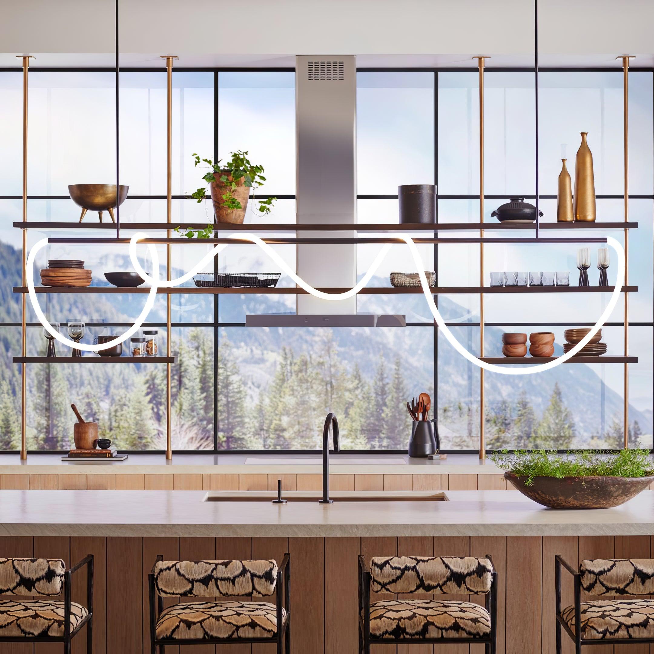 Lustra Chandelier Flexible Silicone Curve Modern Elegant - Letslighting