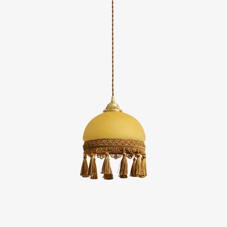 French Tassels Brass Pendant Swag Light - Blowlighting