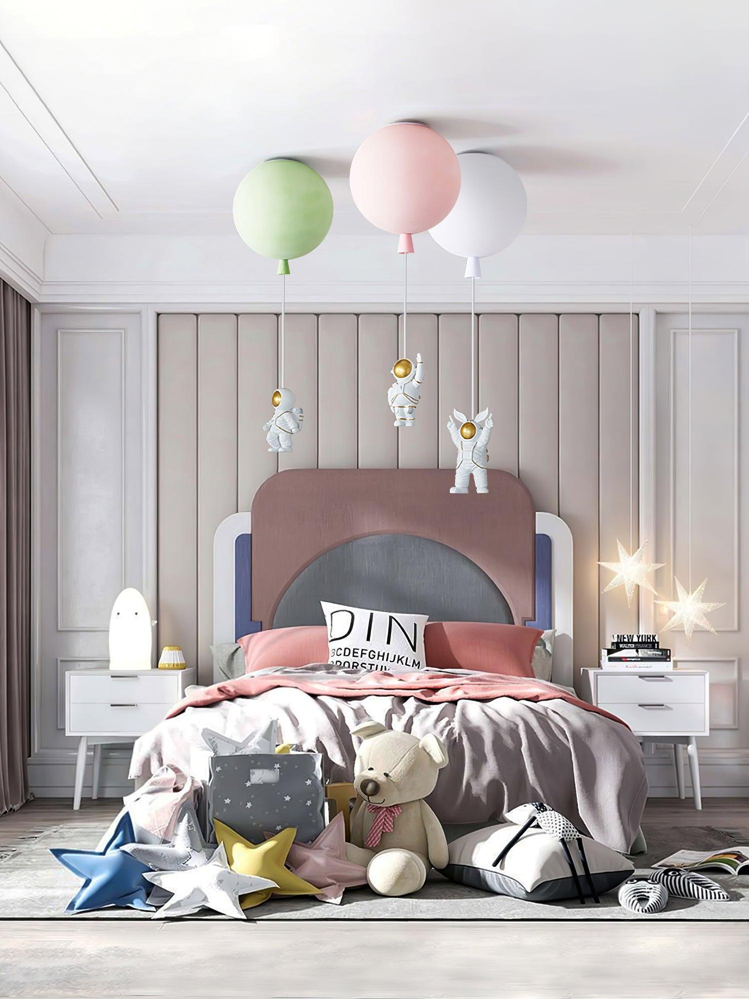 Solara Ceiling Light Acrylic Balloon Astronaut Playful Kids Room - Letslighting