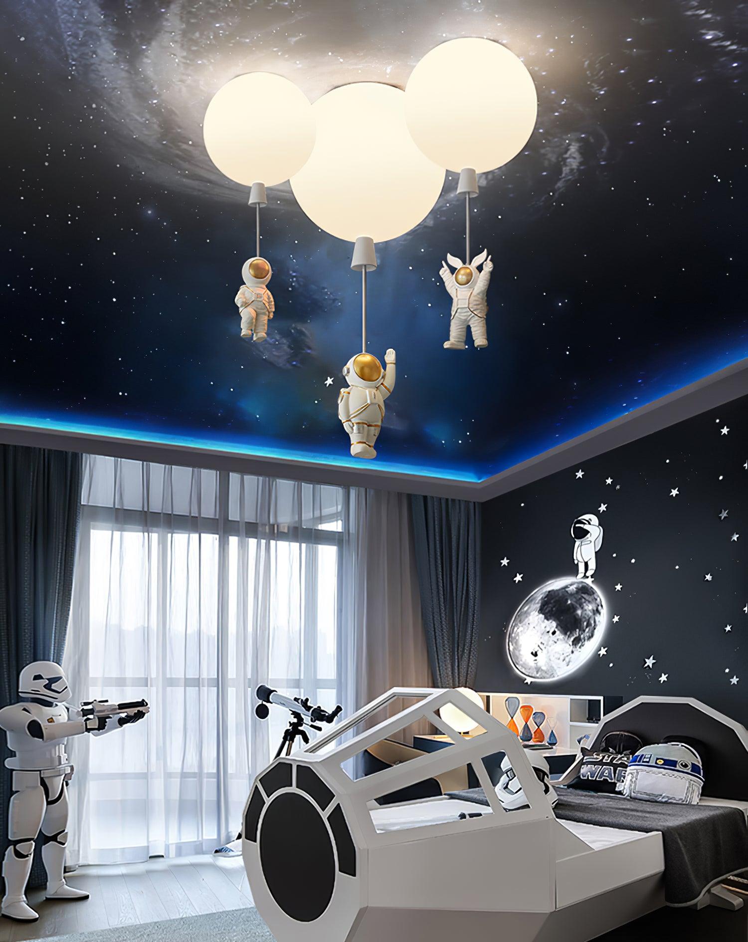 Solara Ceiling Light Acrylic Balloon Astronaut Playful Kids Room - Letslighting