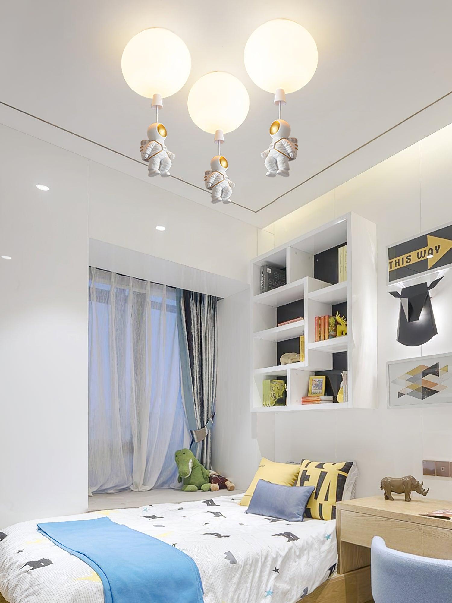 Solara Ceiling Light Acrylic Balloon Astronaut Playful Kids Room - Letslighting