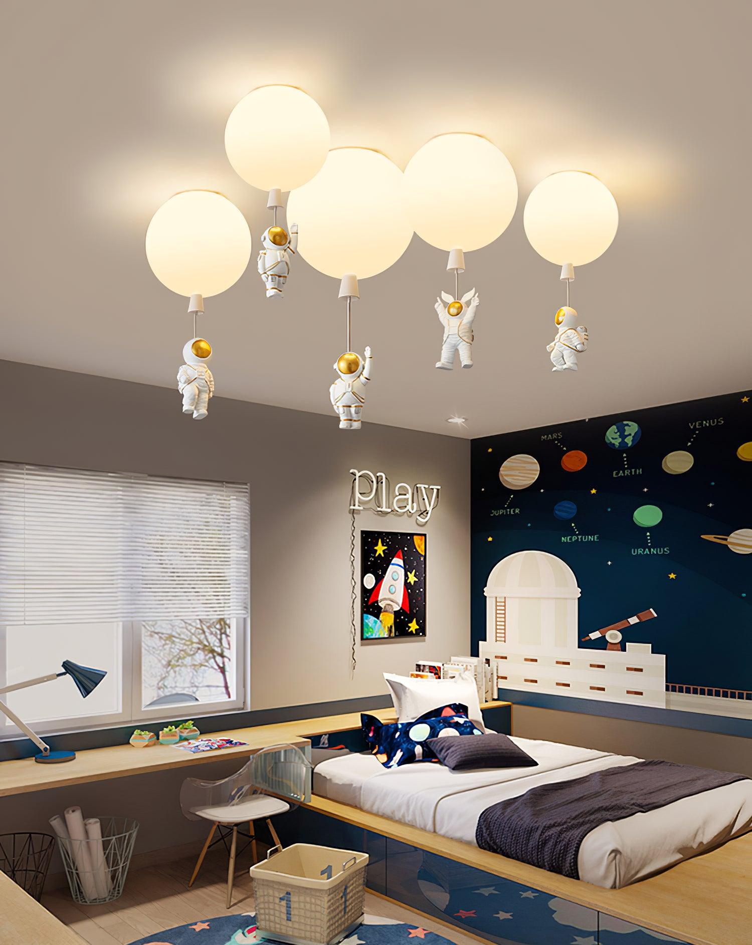 Solara Ceiling Light Acrylic Balloon Astronaut Playful Kids Room - Letslighting