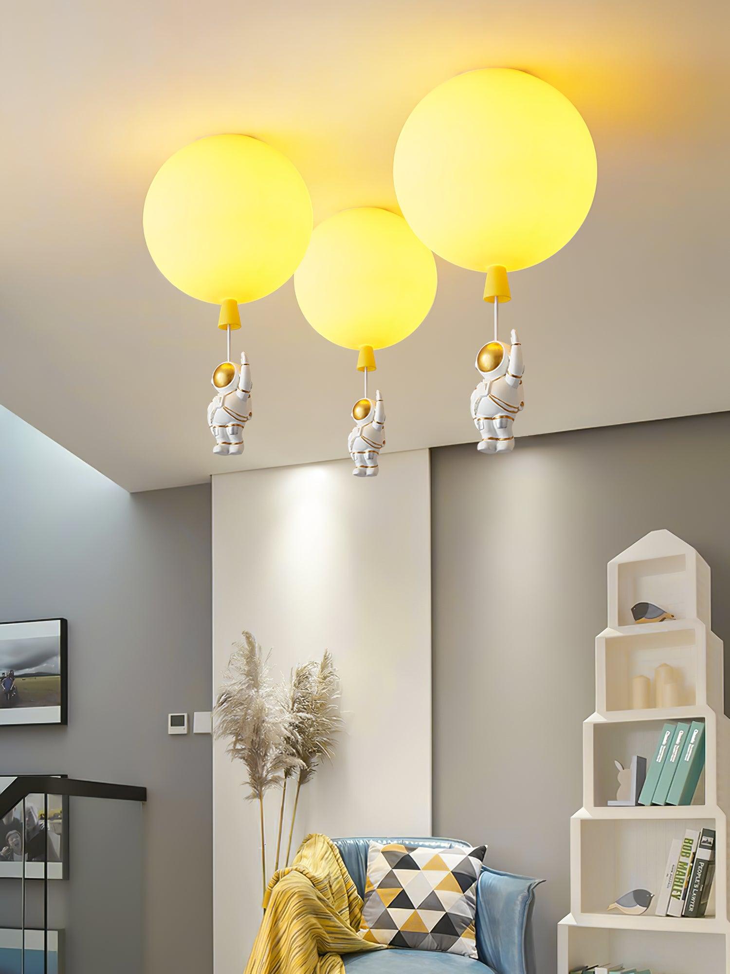Solara Ceiling Light Acrylic Balloon Astronaut Playful Kids Room - Letslighting