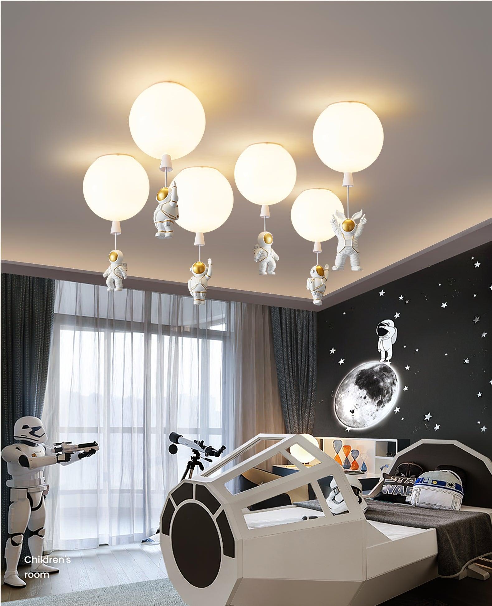 Solara Ceiling Light Acrylic Balloon Astronaut Playful Kids Room - Letslighting