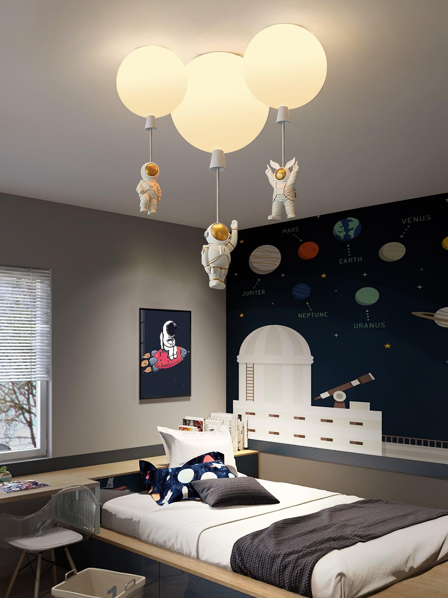 Solara Ceiling Light Acrylic Balloon Astronaut Playful Kids Room - Letslighting