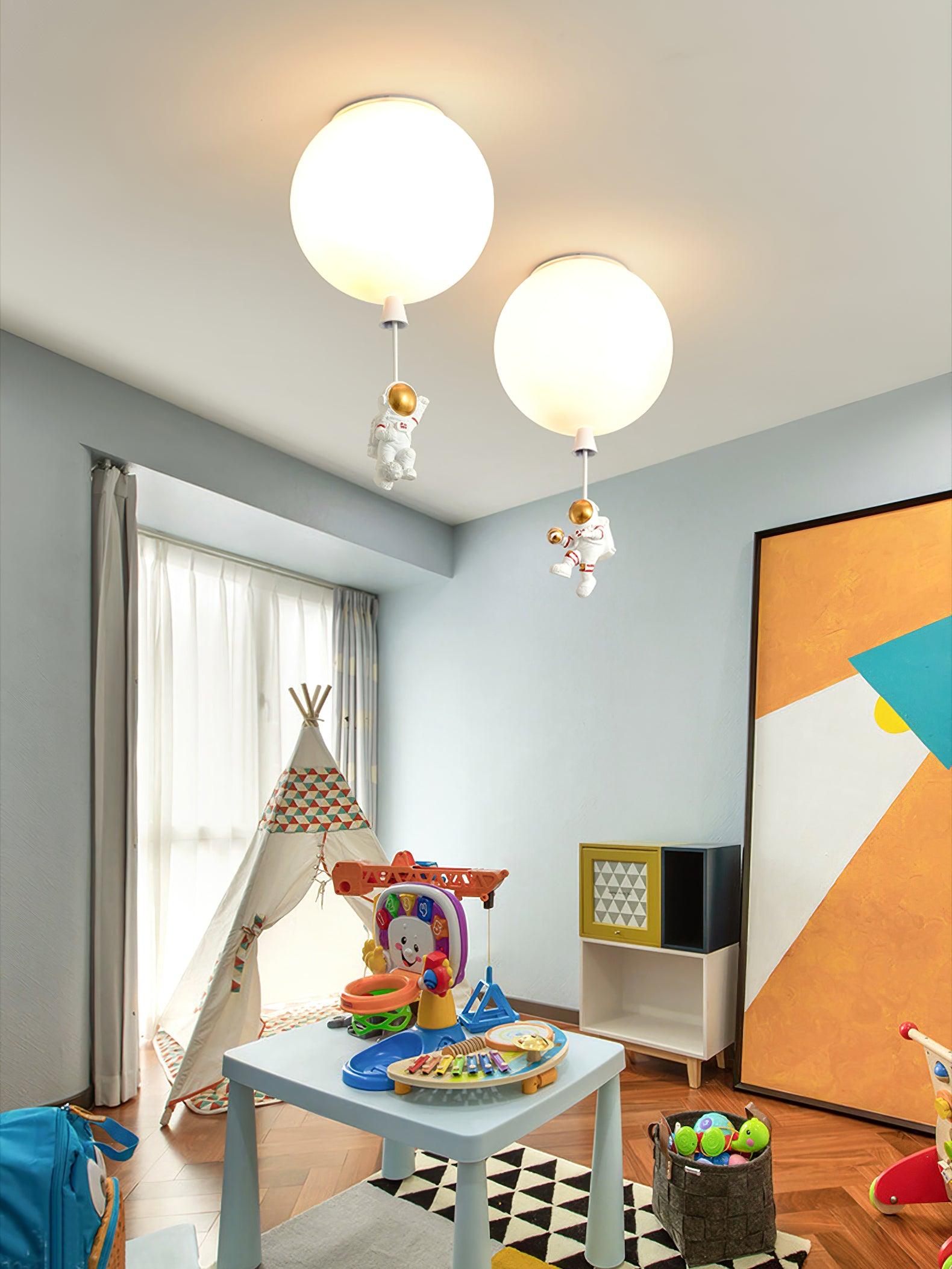 Solara Ceiling Light Acrylic Balloon Astronaut Playful Kids Room - Letslighting