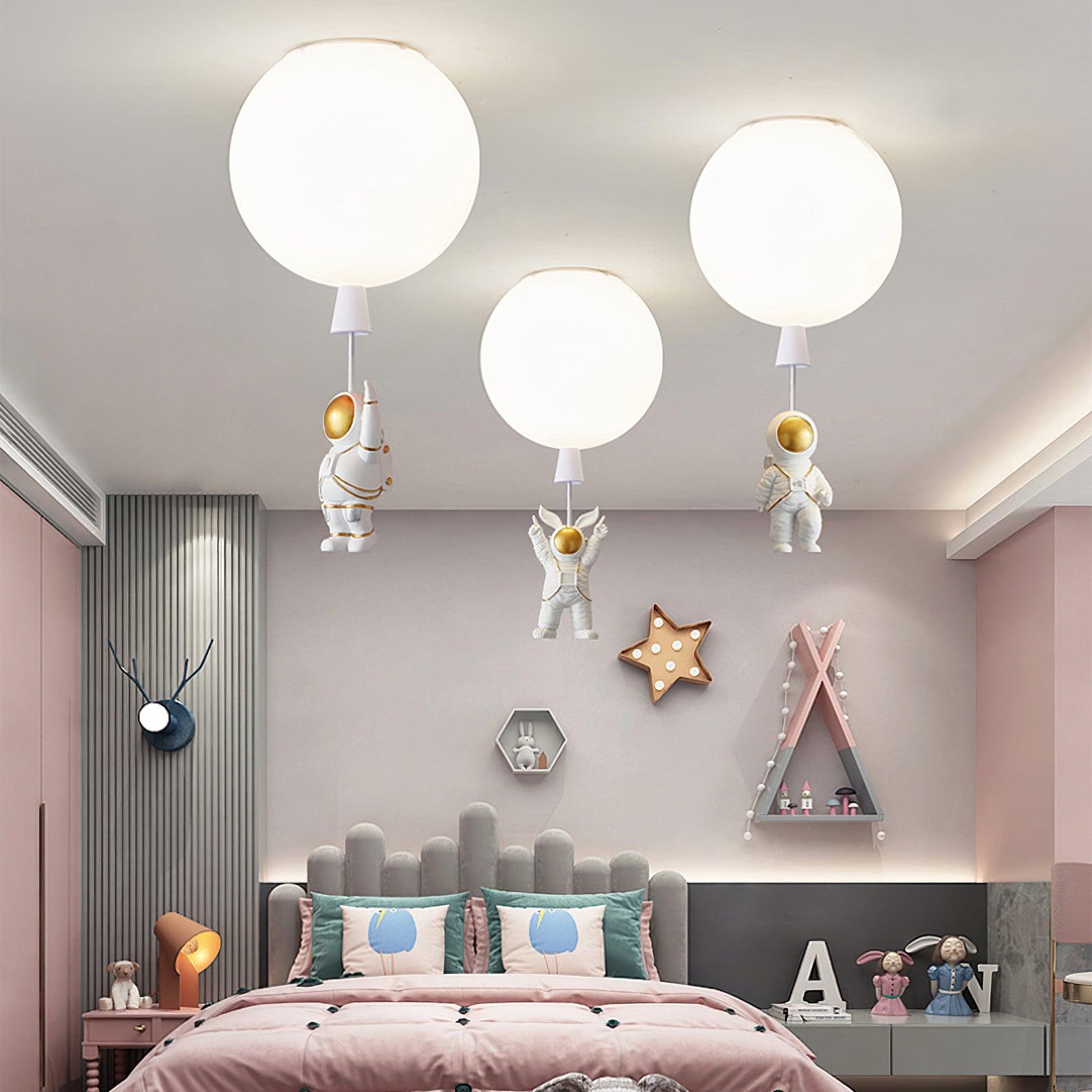 Solara Ceiling Light Acrylic Balloon Astronaut Playful Kids Room - Letslighting
