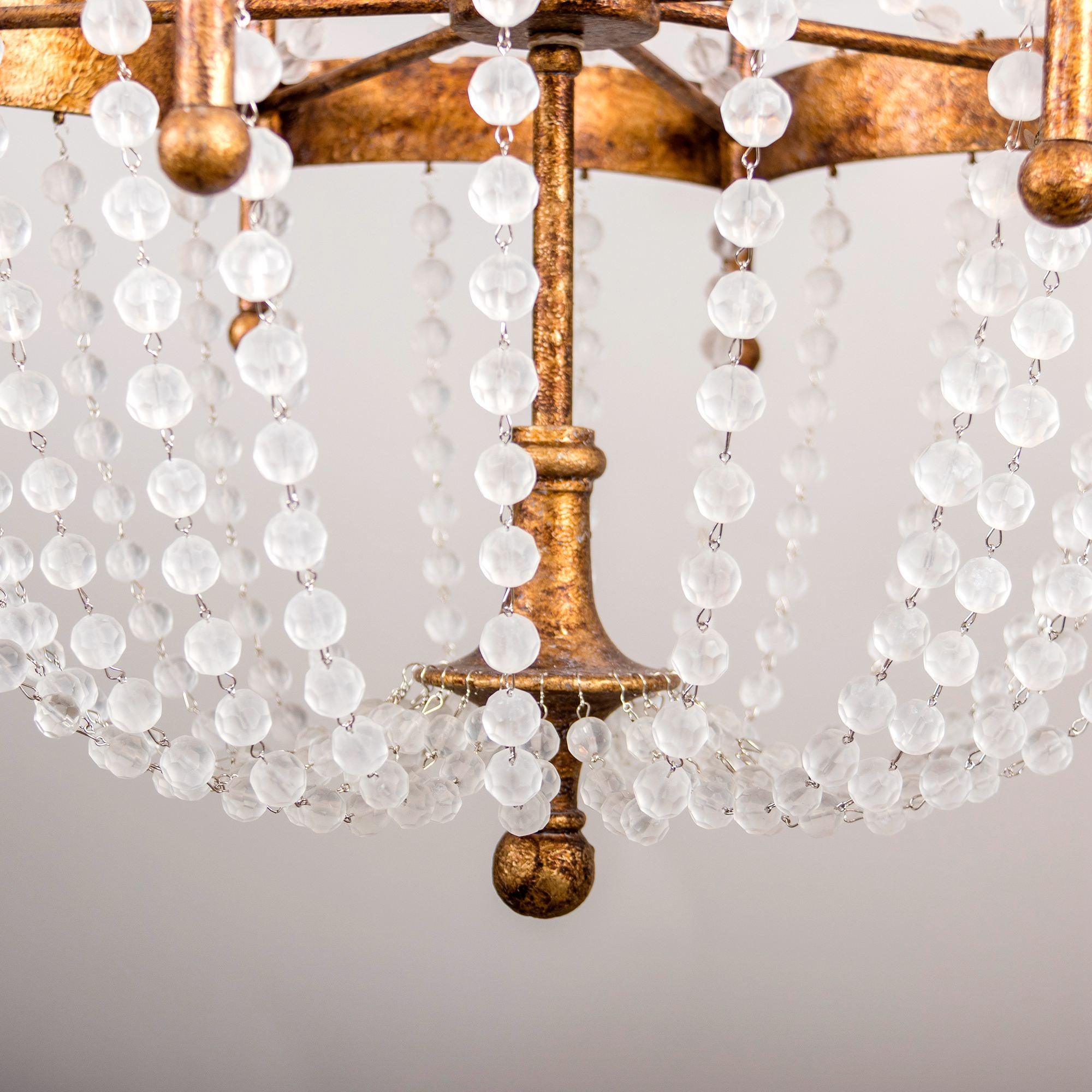 Zavela Postmodern Luxury Bead Crystal Chandelier - Lamp Copper