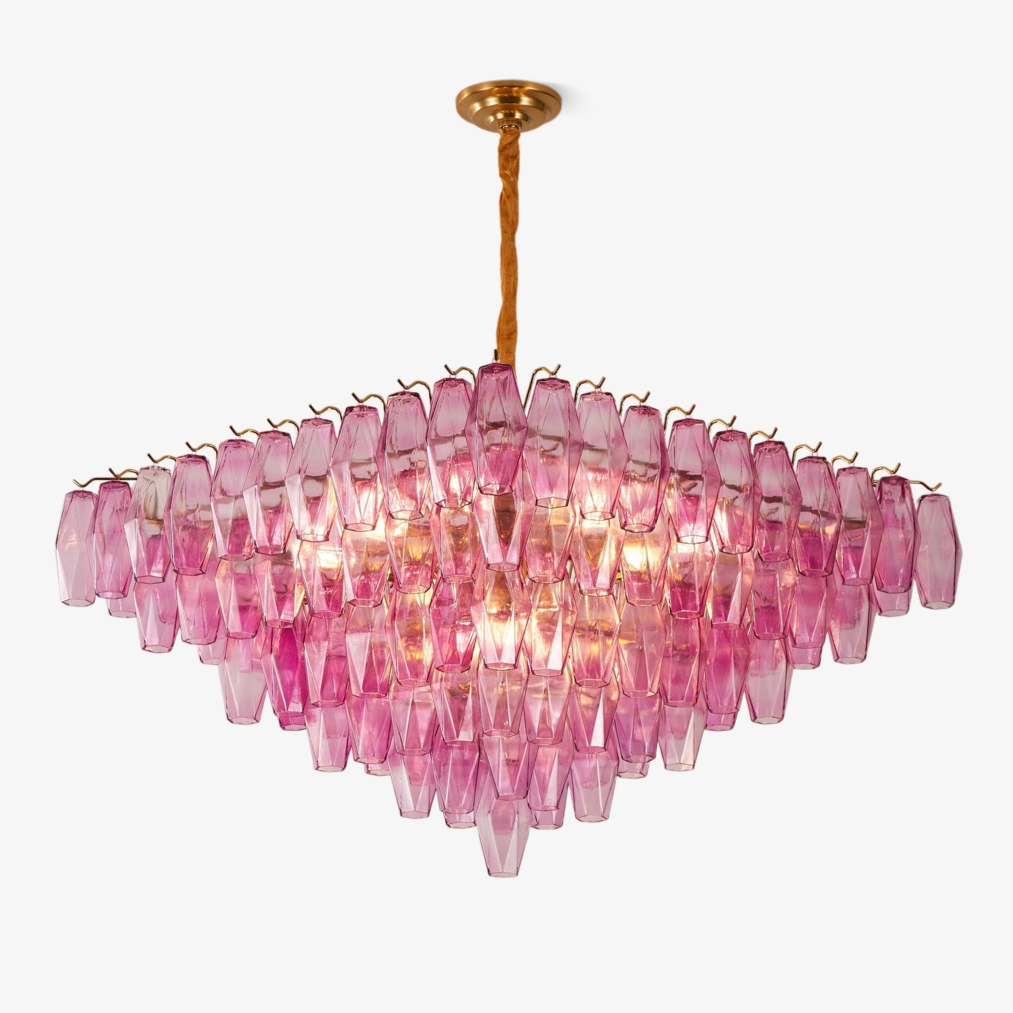 Aurora Chandelier Fuchsia Prism Inverted Pyramid - Letslighting