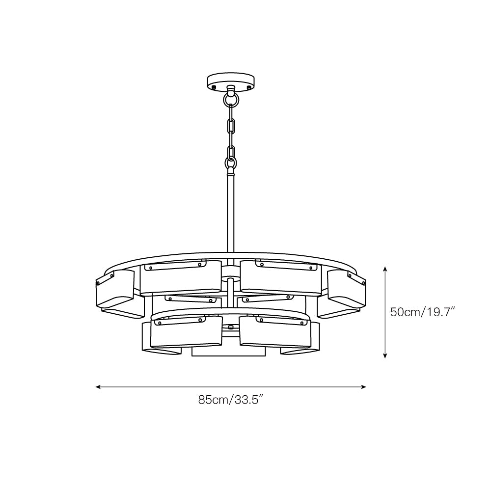 Varaeia Modern Minimalist Brass Alabaster Chandelier - Lamp Copper