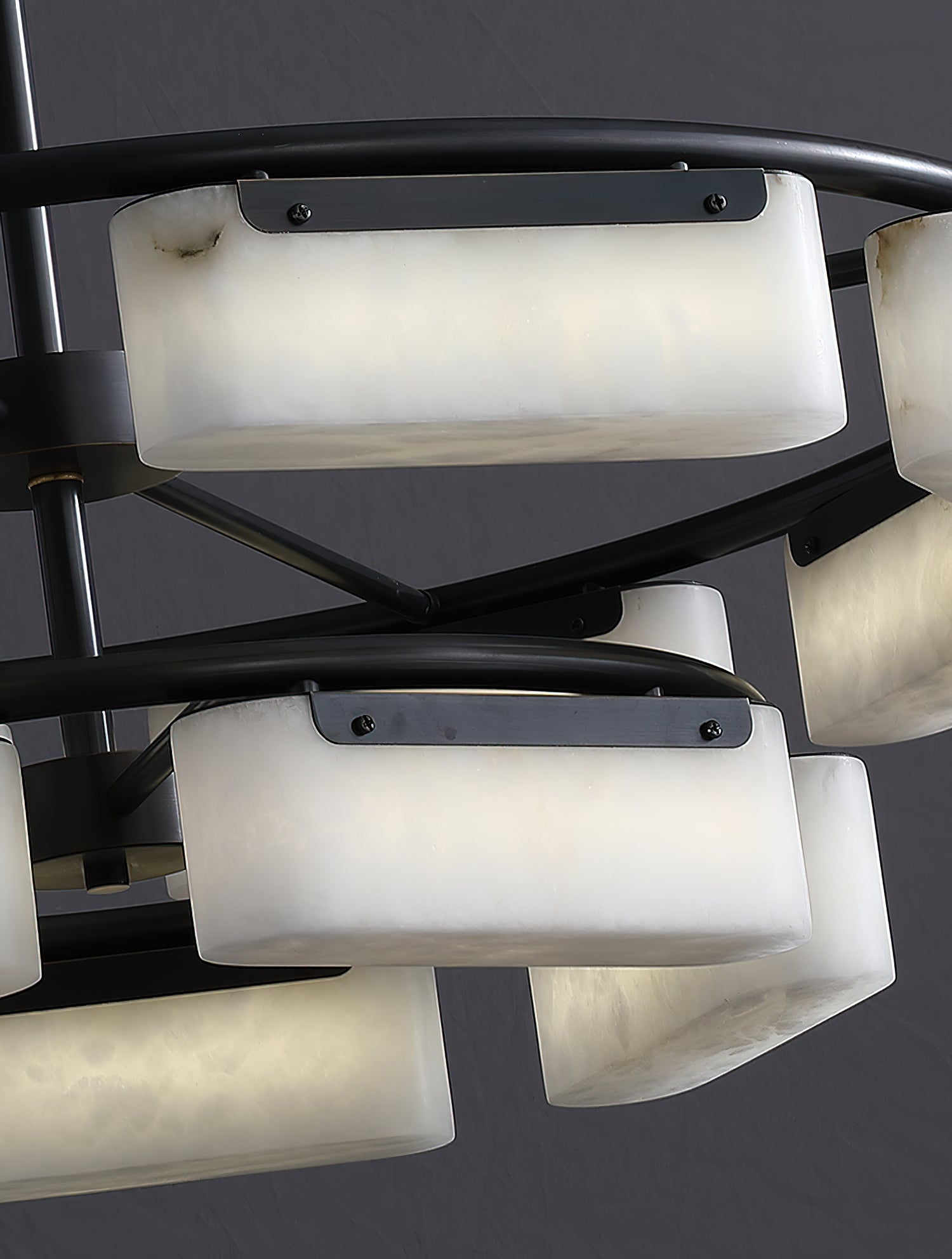 Varaeia Modern Minimalist Brass Alabaster Chandelier - Lamp Copper