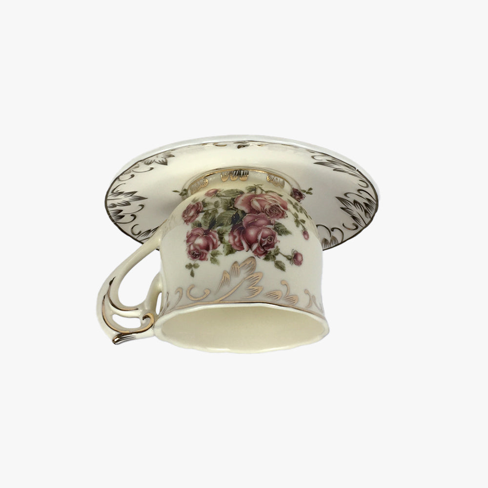 Arisha Retro Rose Ceramic Coffee Cup Flush Mount Ceiling Light  Bedroom