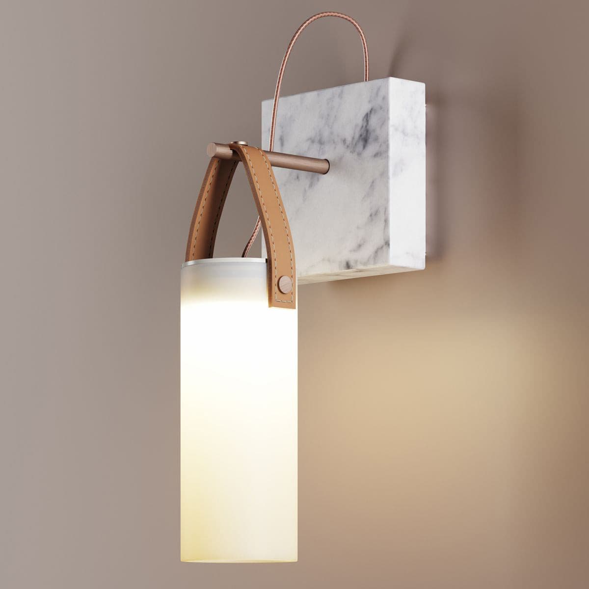 Zerinen Modern Minimalist Marble Glass Wall Lamp - Lamp Copper