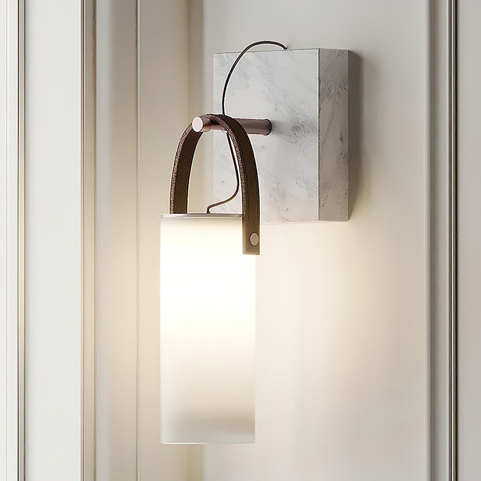 Zerinen Modern Minimalist Marble Glass Wall Lamp - Lamp Copper