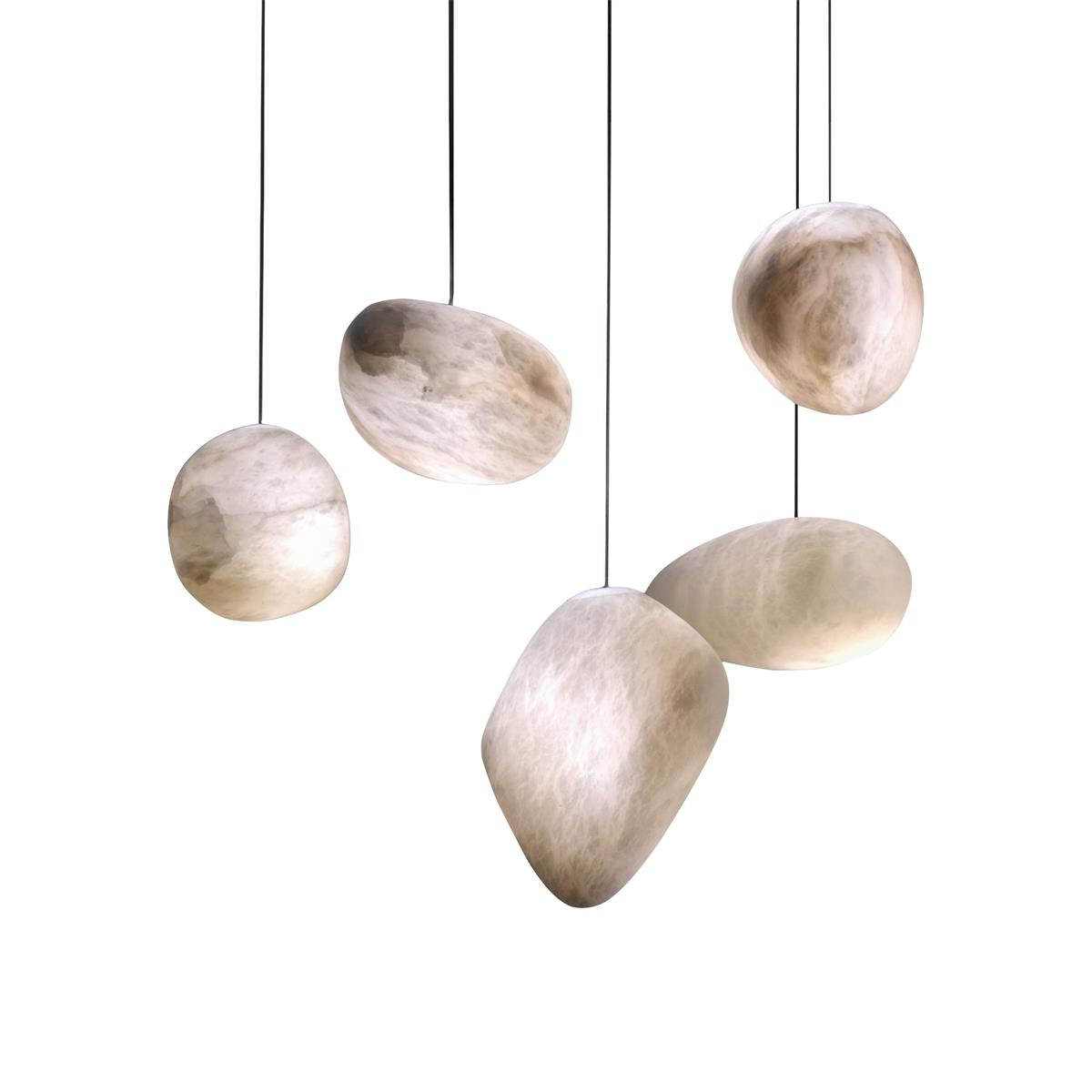 Codoriel Modern Minimalist Brass Alabaster Pendant Light - Lamp Copper