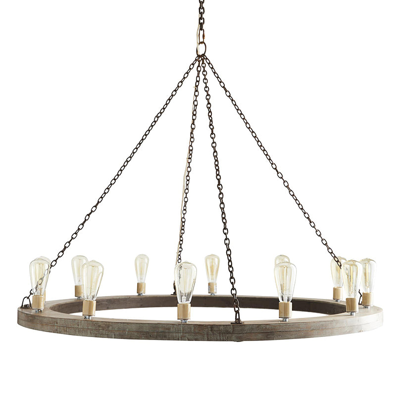 Armirila Vintage Industrial Wood Chandelier - Lamp Copper