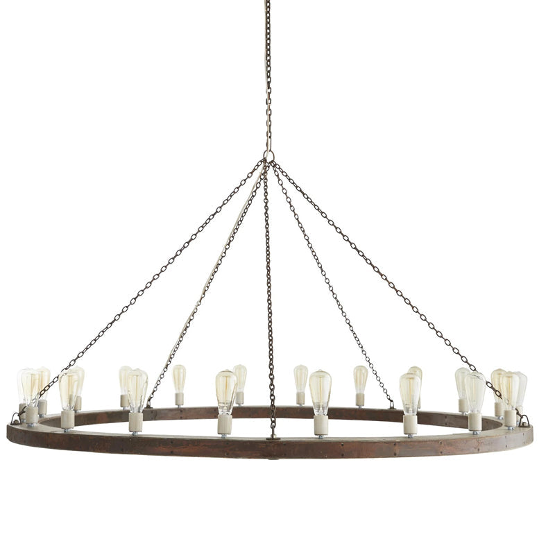 Armirila Vintage Industrial Wood Chandelier - Lamp Copper