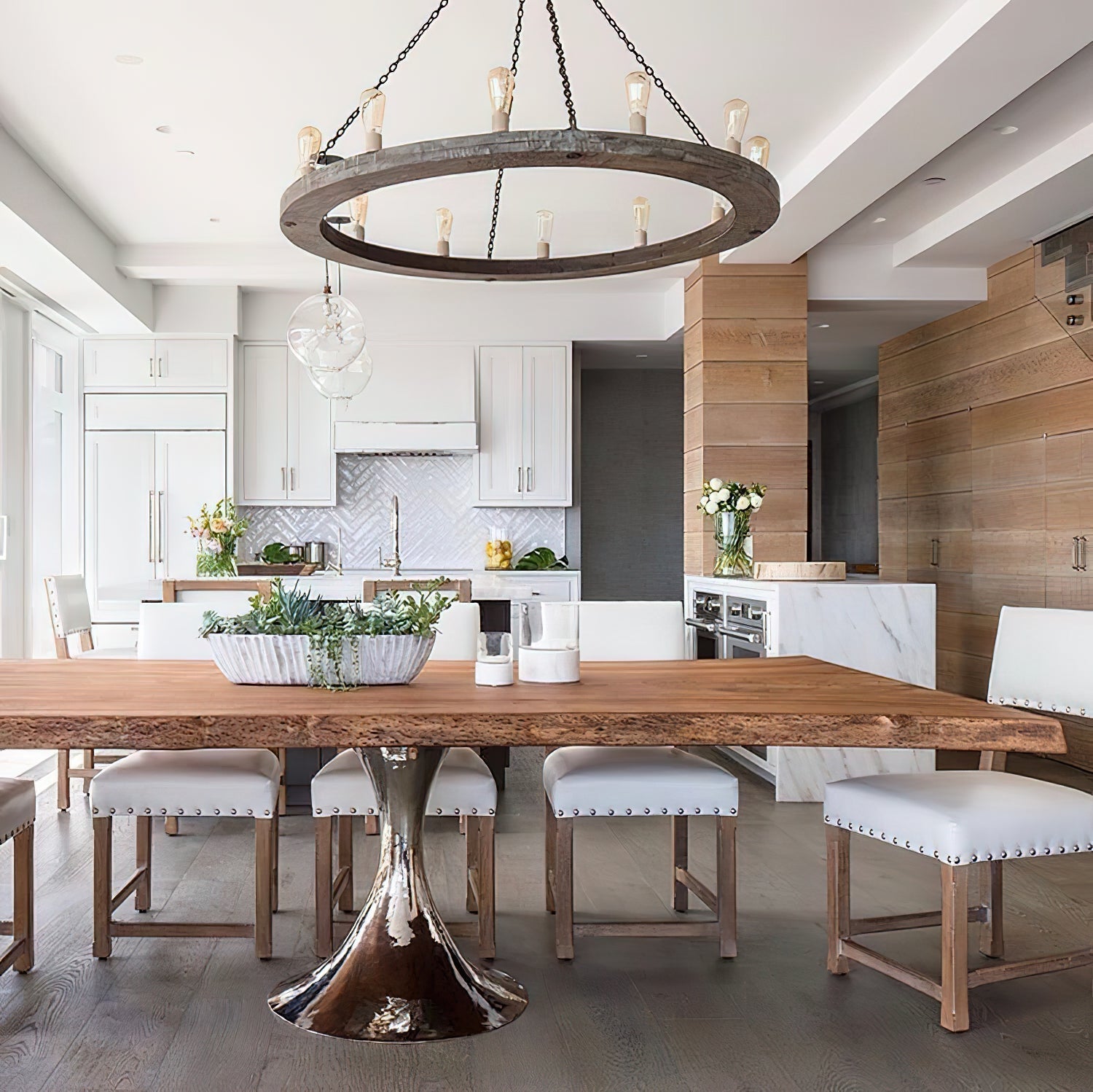 Armirila Vintage Industrial Wood Chandelier - Lamp Copper