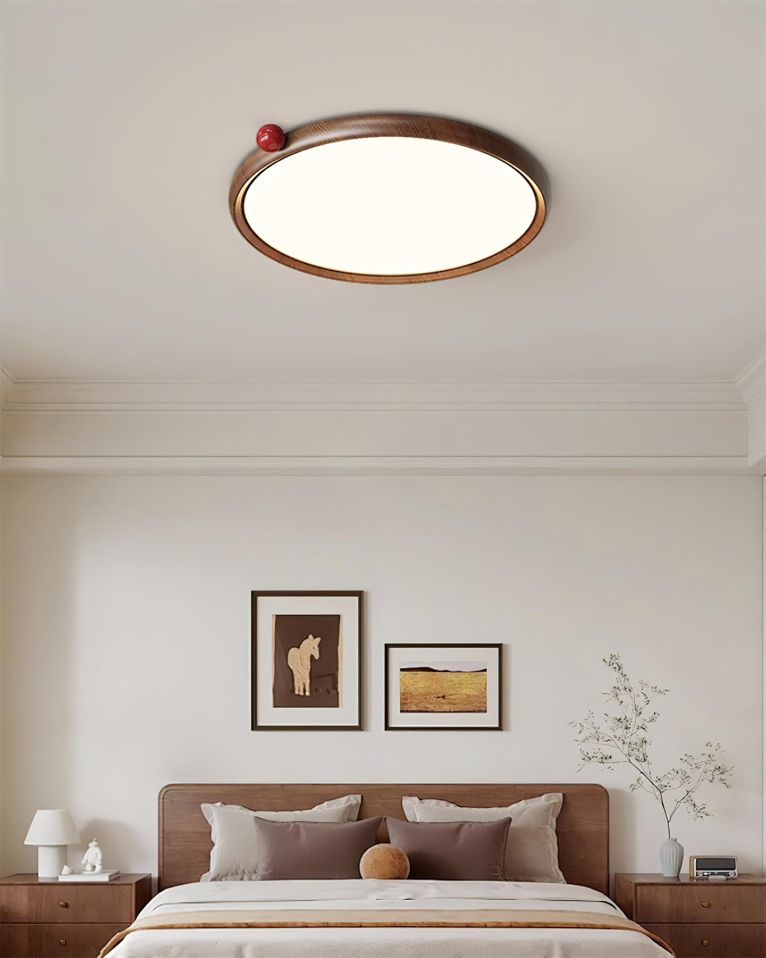 Geos Ceiling Light Wood Tone Circular LED - Letslighting