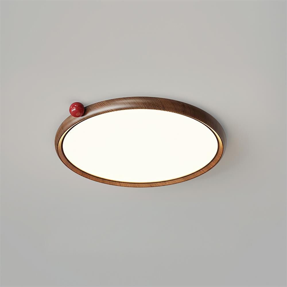 Geos Ceiling Light Wood Tone Circular LED - Letslighting