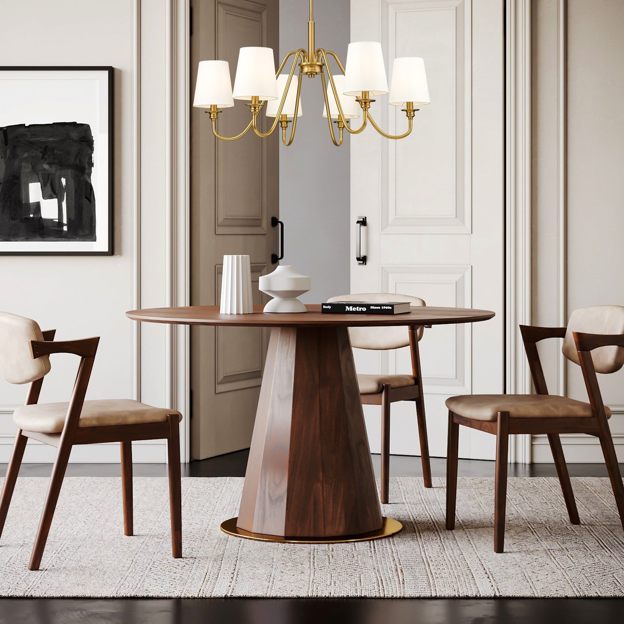 Vavenus Vintage Industrial Brass Fabric Chandelier - Lamp Copper