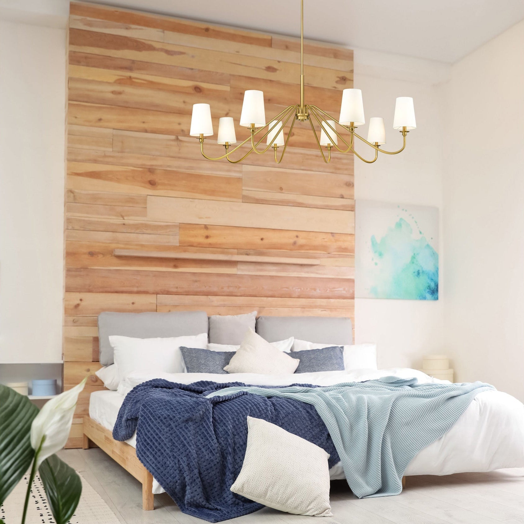 Vavenus Vintage Industrial Brass Fabric Chandelier - Lamp Copper