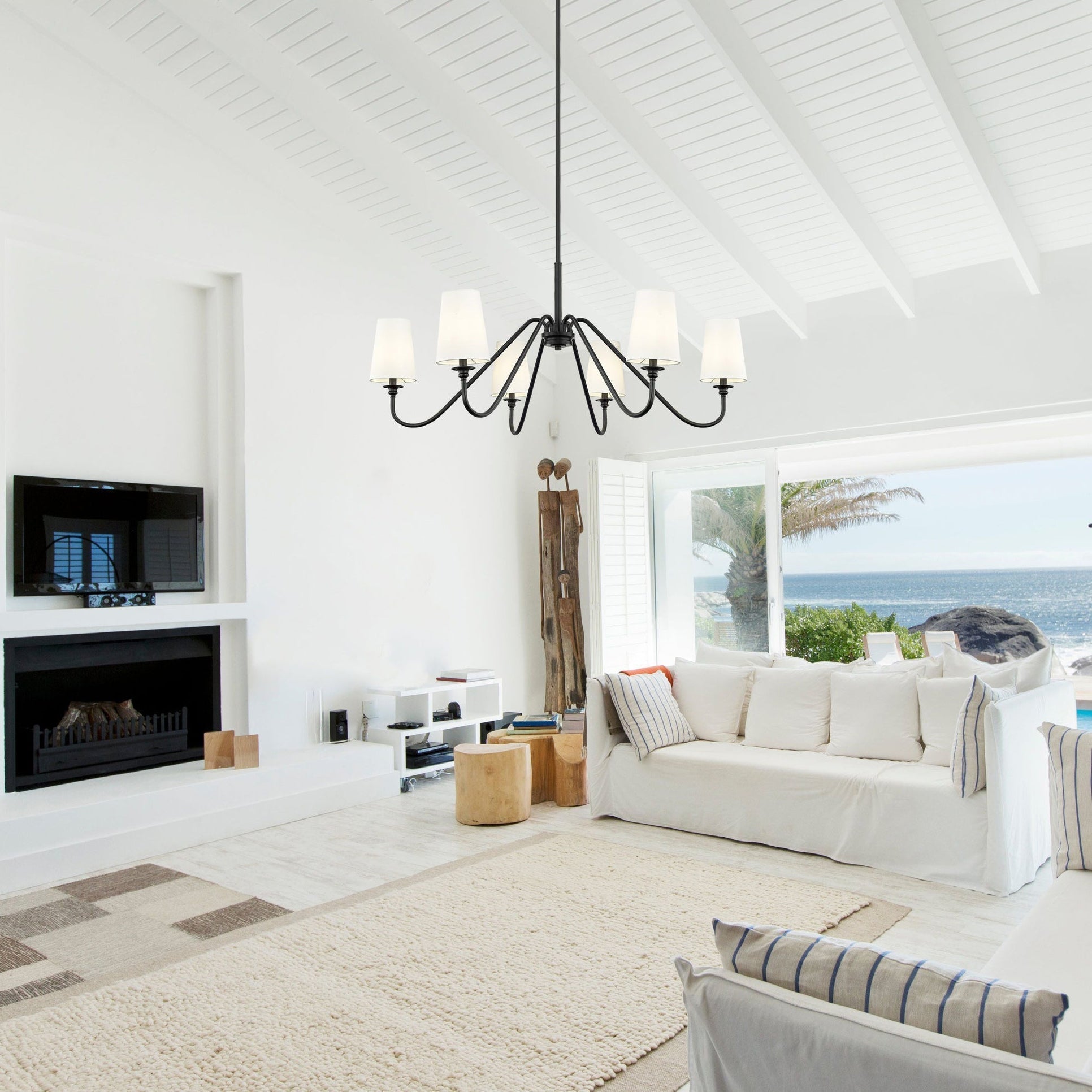 Vavenus Vintage Industrial Brass Fabric Chandelier - Lamp Copper