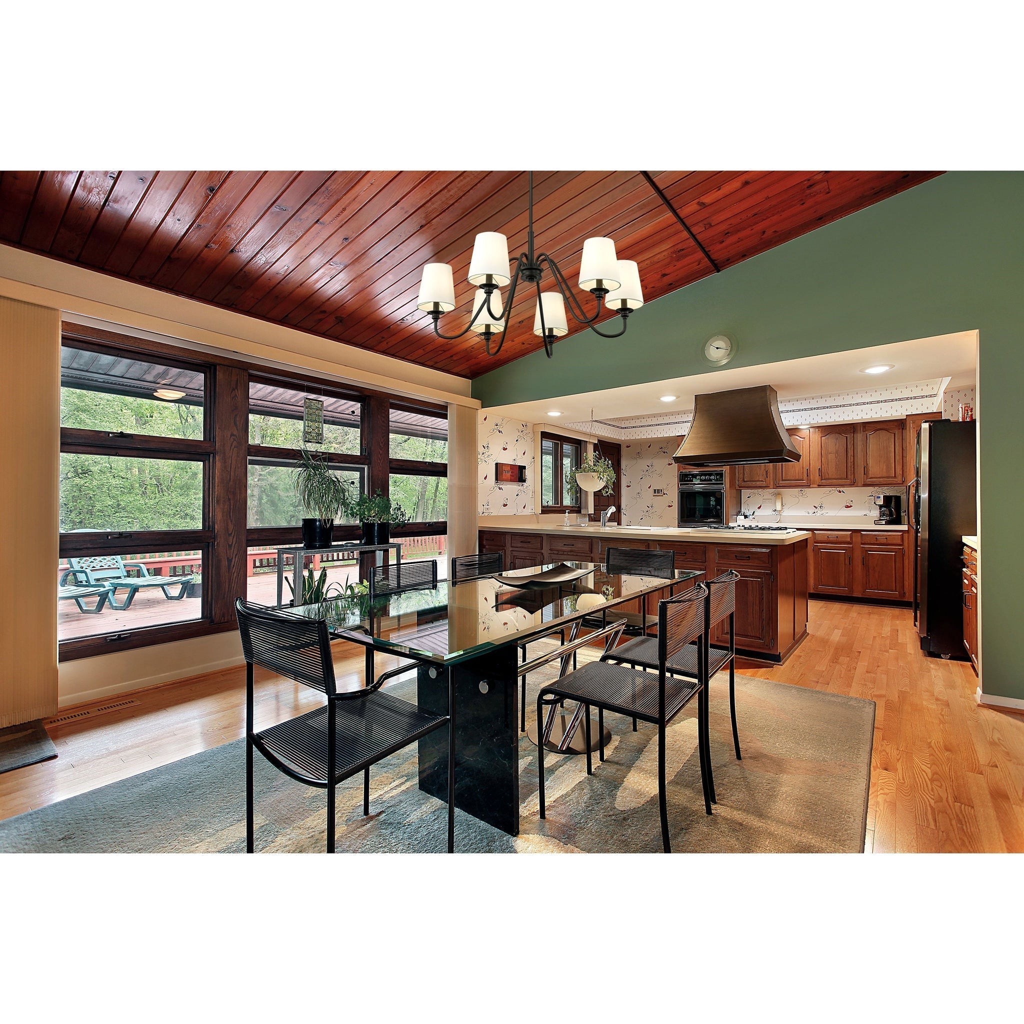 Vavenus Vintage Industrial Brass Fabric Chandelier - Lamp Copper