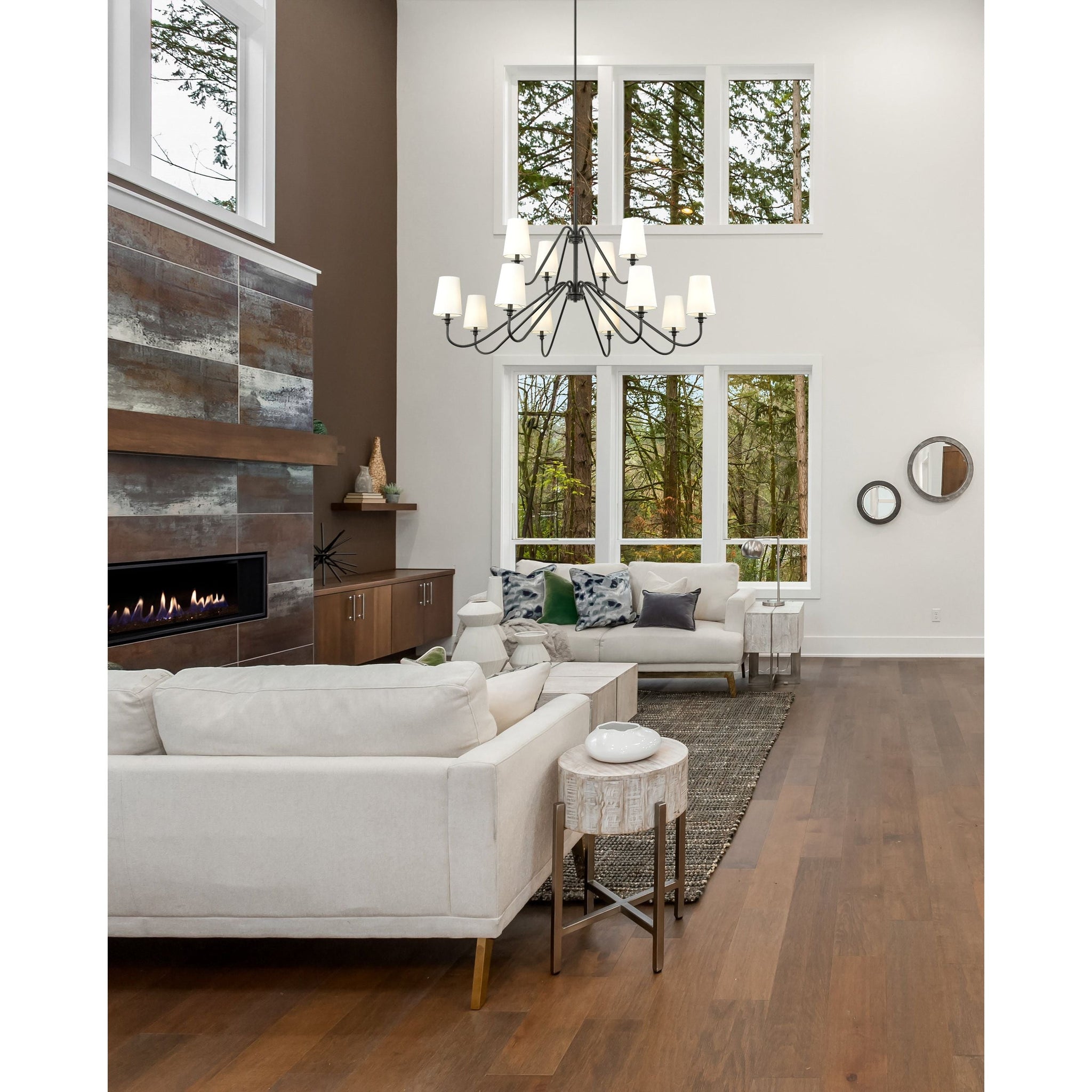 Vavenus Vintage Industrial Brass Fabric Chandelier - Lamp Copper