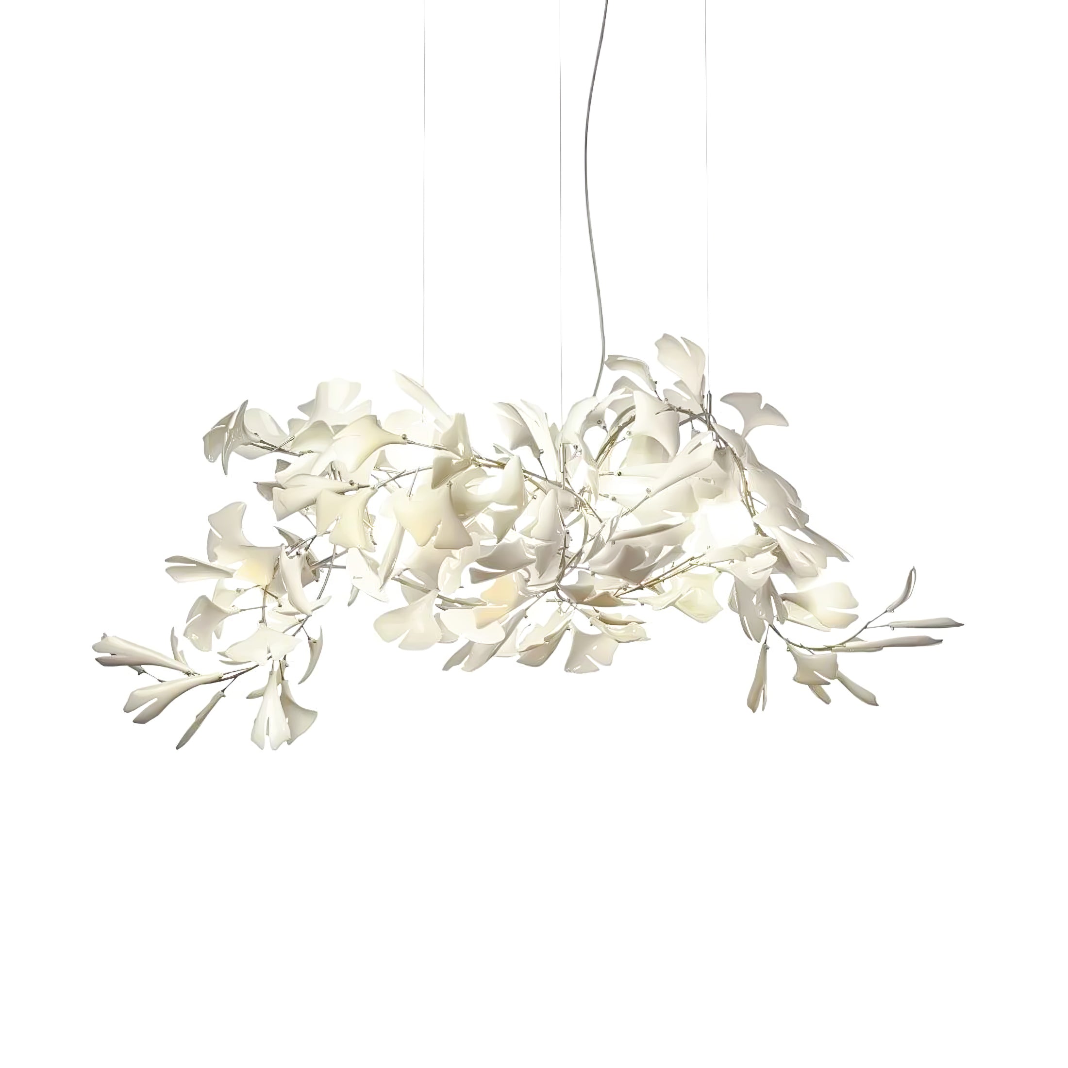 Olivia Ceramic Gingko Leaf Chandelier Organic Curves - Letslighting