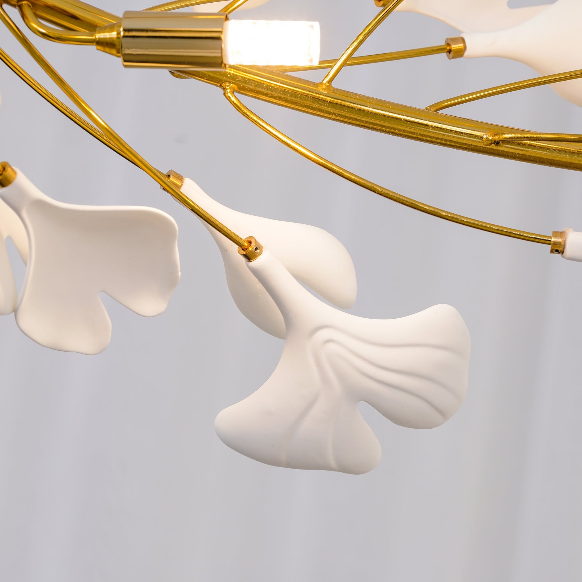 Olivia Suspension de Luxe Moderne à LED, Métal/Céramique, Or, Salon/Salle à Manger