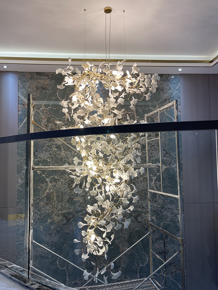 Gingko Chandelier F Style Nature-Inspired Elegance - Letslighting