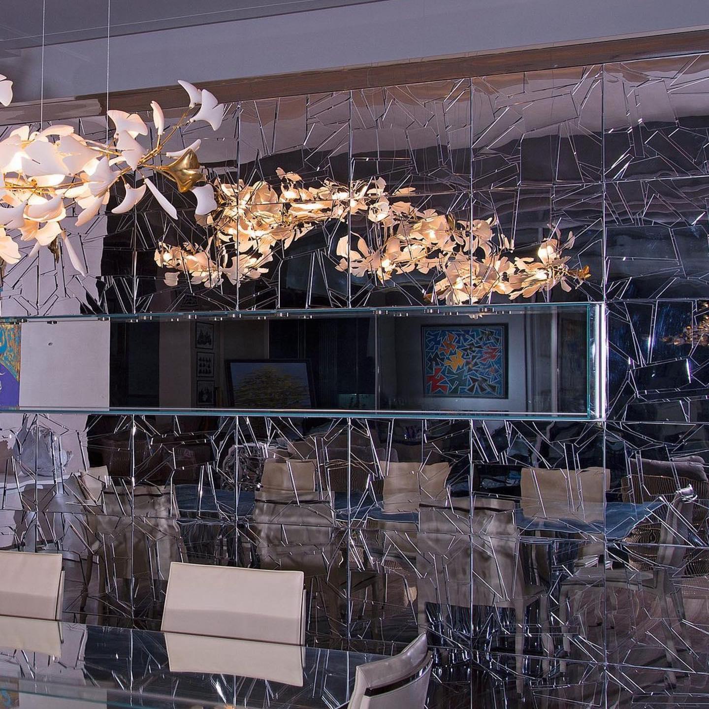 Gingko Chandelier G Style Leaf Branch Shape Modern - Letslighting