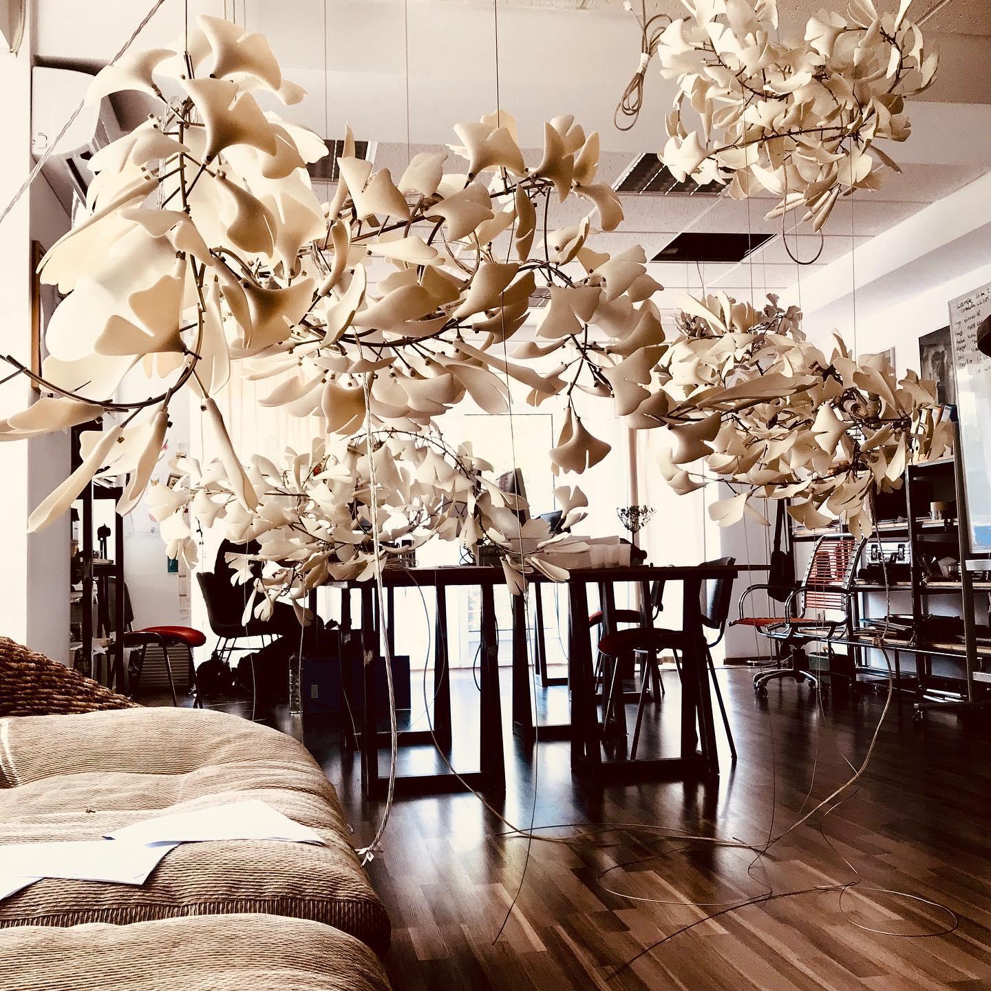 Gingko Chandelier G Style Leaf Branch Shape Modern - Letslighting