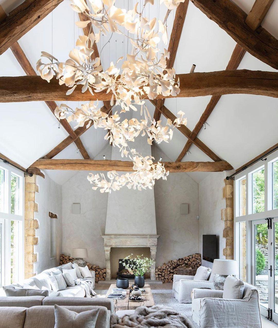 Gingko Chandelier G Style Leaf Branch Shape Modern - Letslighting