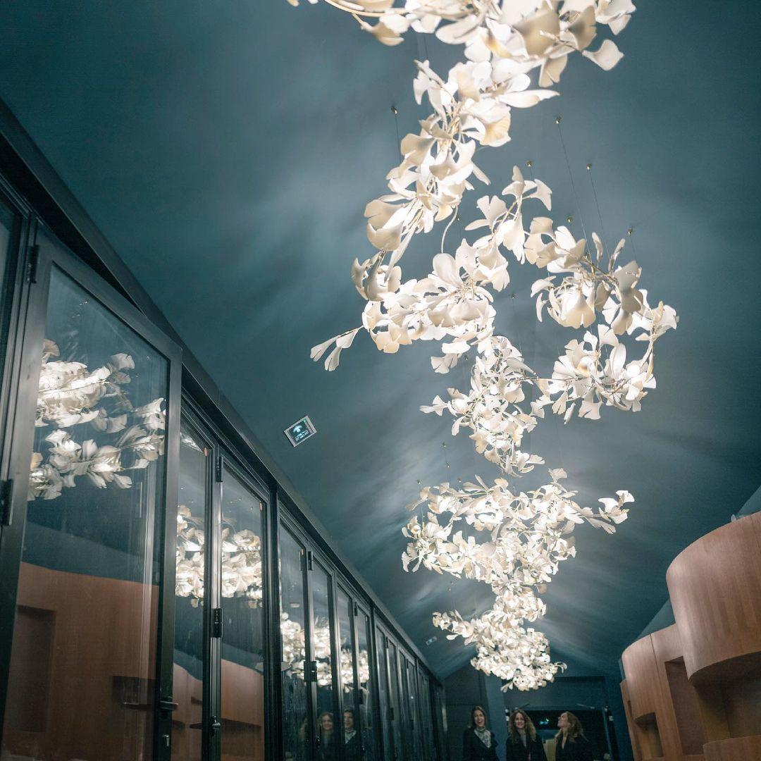 Gingko Chandelier G Style Leaf Branch Shape Modern - Letslighting