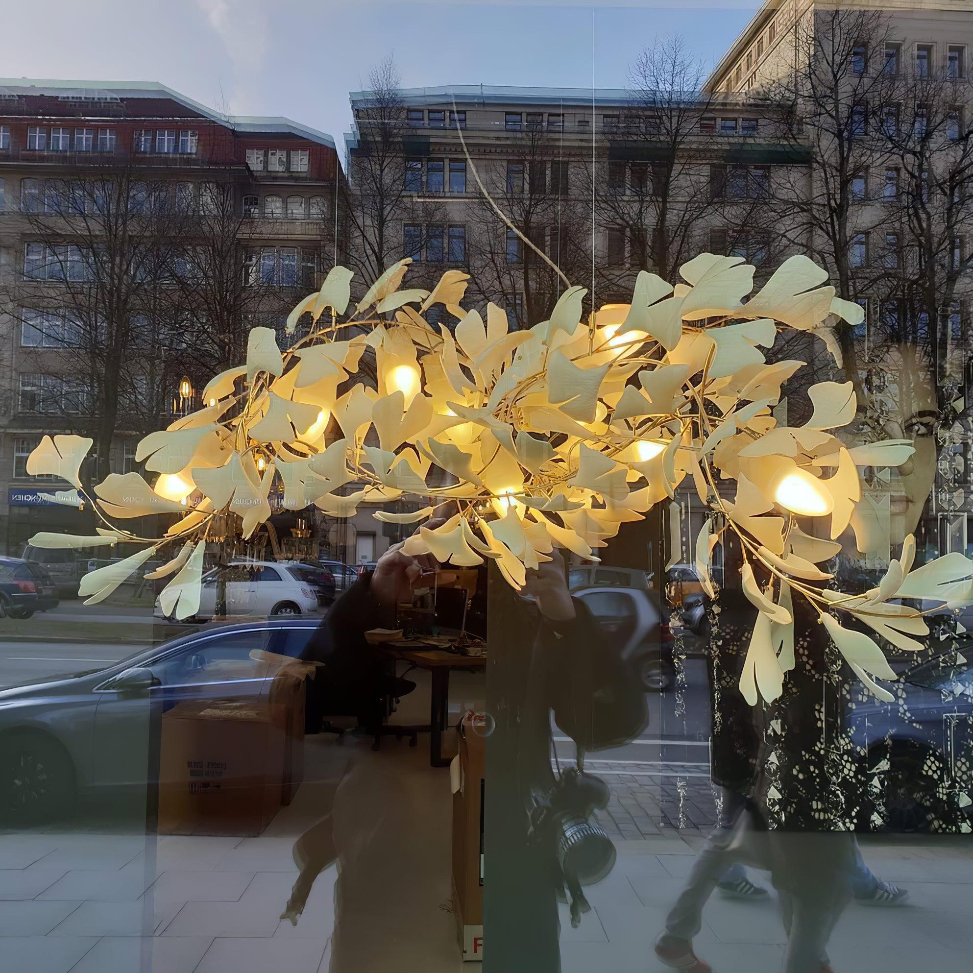 Gingko Chandelier G Style Leaf Branch Shape Modern - Letslighting