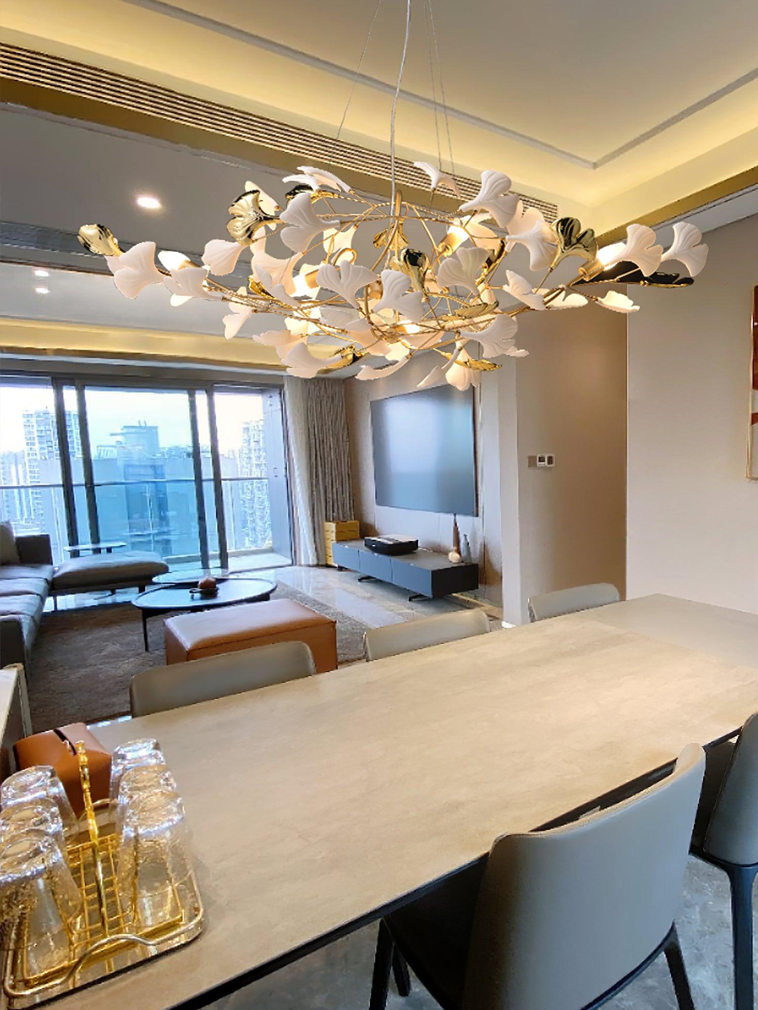 Gingko Chandelier S Style Nature-Inspired Elegance - Letslighting