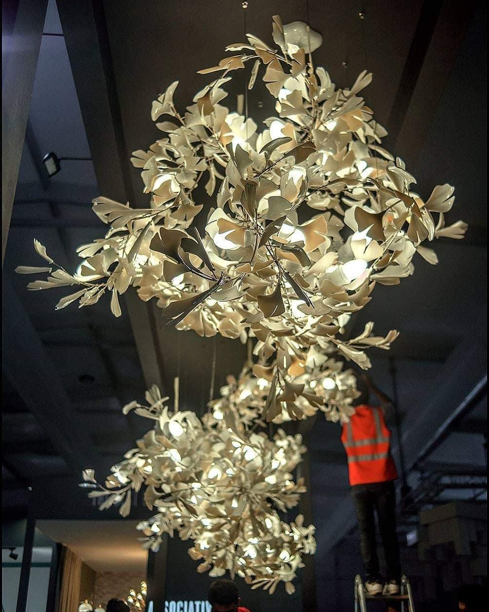Alvenan Gingko Ceramic Combination Chandelier - Blowlighting