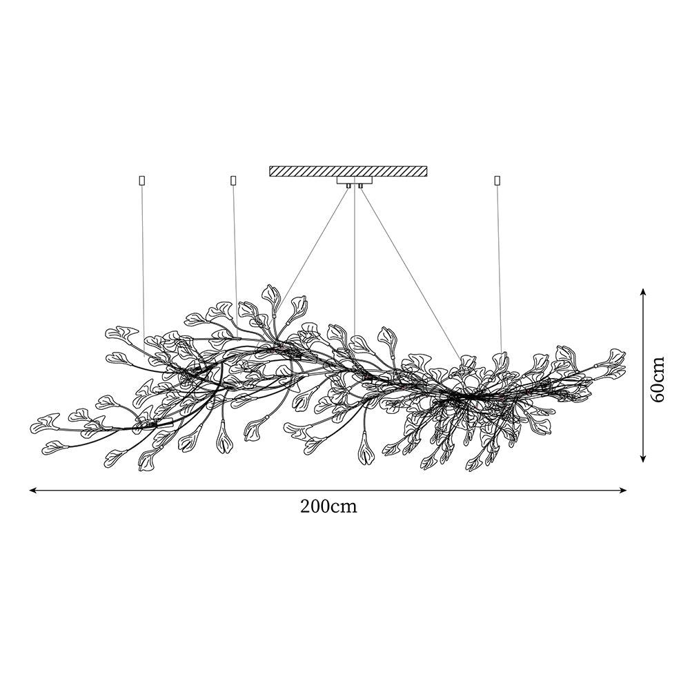 Chandelier Frame Ceramic Gingko Leaf Shade White Gold Modern - Letslighting