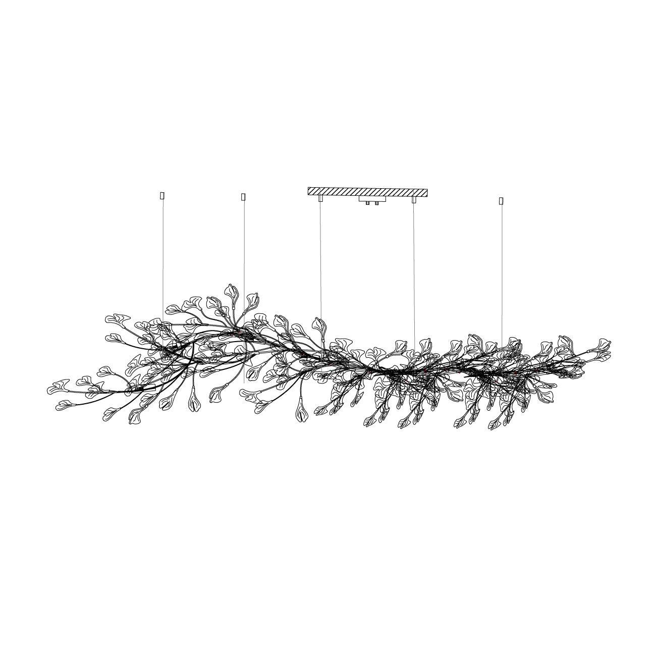Chandelier Frame Ceramic Gingko Leaf Shade White Gold Modern - Letslighting